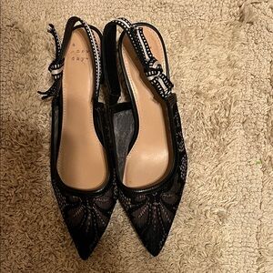 A New Day Black Lace Pointed Loafers